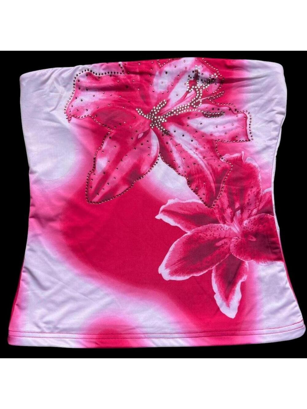 Women's Pink and White Other-top